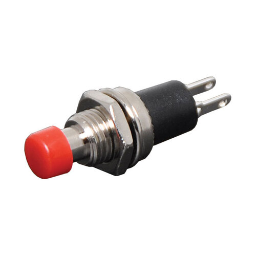 SPST Red Push On Mini Pushbutton Switch