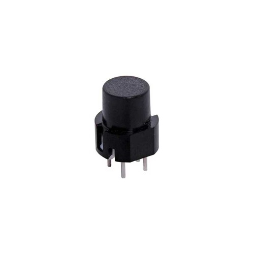 SPST Momentary Black PCB Mount Tactile Switch