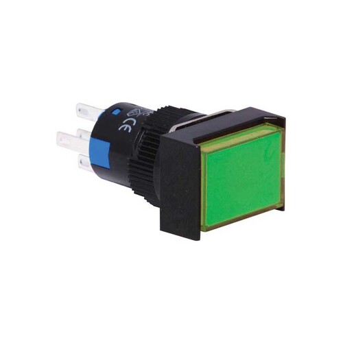 SPDT Mom. LED Green Solder Tail Pushbutton Switch