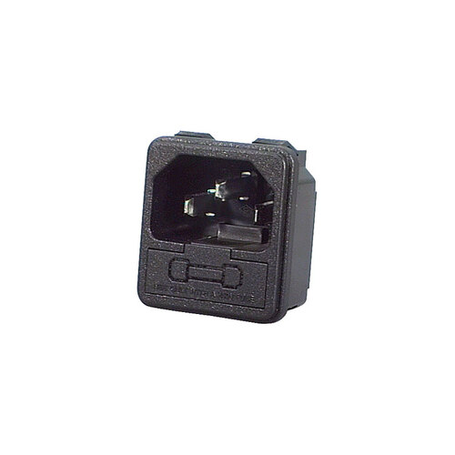C14 Male Socket Chassis Snap-In Fused M205 10A IEC
