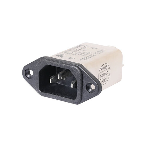 C14 Male Socket Chassis Mount EMI Filter 6A IEC