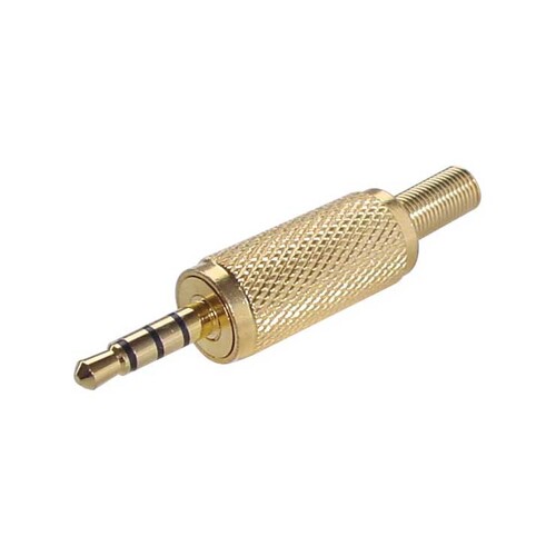 3.5mm Stereo TRRS Gold Metal Jack Plug