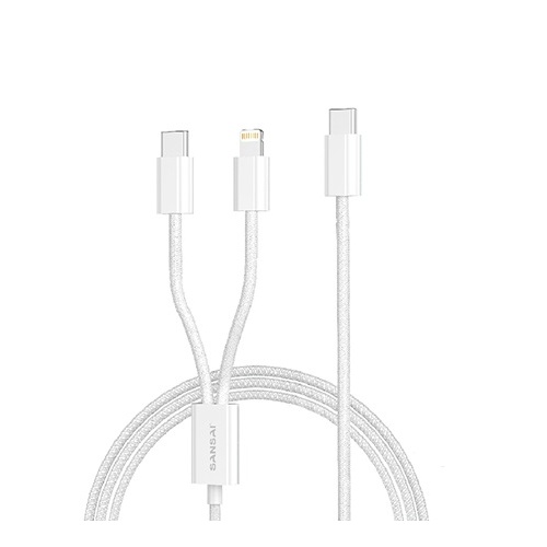 2 in 1 USB C to USB C and Lightning Charging Cable 2M