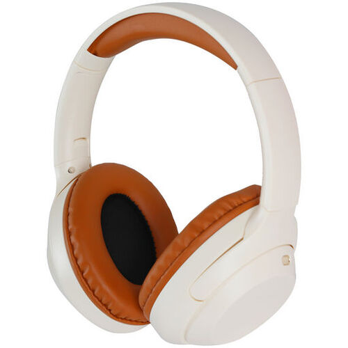 Foldable Over-Ear Bluetooth 5.0 Headphones - White/Brown