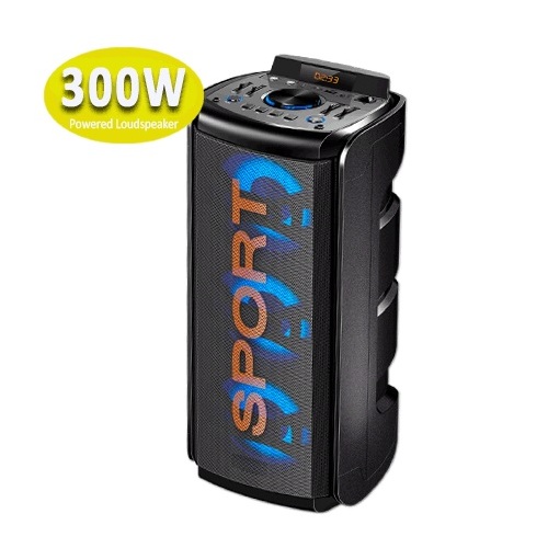 Rechargeable Bluetooth Boombox Speaker w/ Mic Inputs & MP3 Player