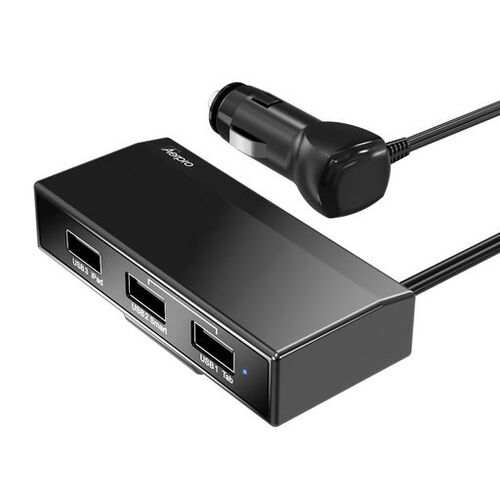 4.5A Three Port  USB Car Charger with 1m Cable