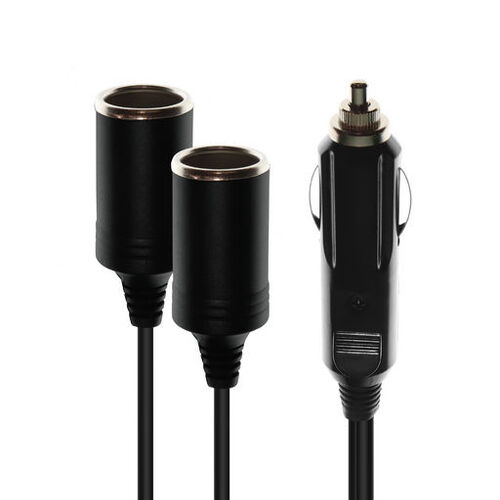 Cigarette Plug to 2 x Cigarette Socket Adaptor 20cm Lead