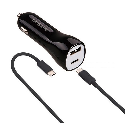 45W Two Port USB-C & QC 3.0 Car Charger