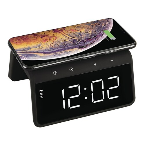 LED Clock with Light and Wireless Qi Charger