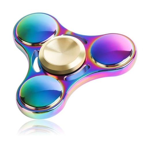 Metal Rainbow Tri-spoke Fidget Hand Spinner 