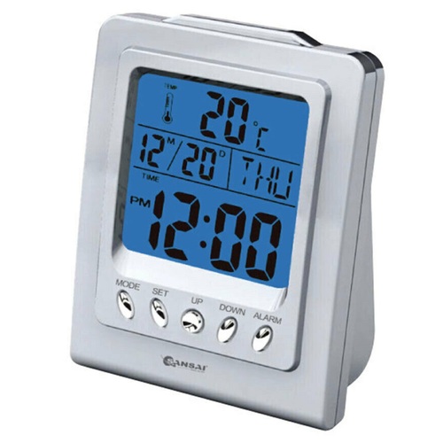 LCD Alarm Clock with Blue Backlight and Snooze