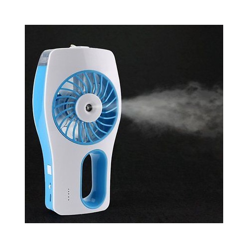 Rechargeable Portable USB Fan with Water Mist - Blue