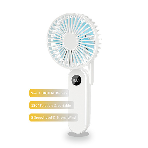 Rechargeable Folding Portable Fan with Digital LED Display
