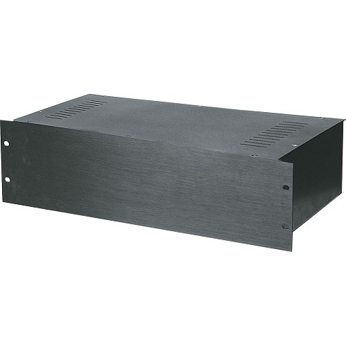 3U Black Aluminium Front Panel 19" Rack Case