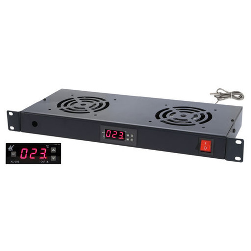1RU Rack Mount with Temperature Controlled 2 x  Cooling Fan Tray
