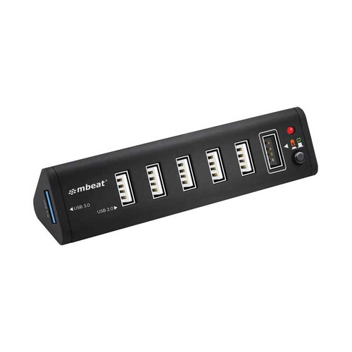 7 Port USB Hub Charge and Synch with Power Supply