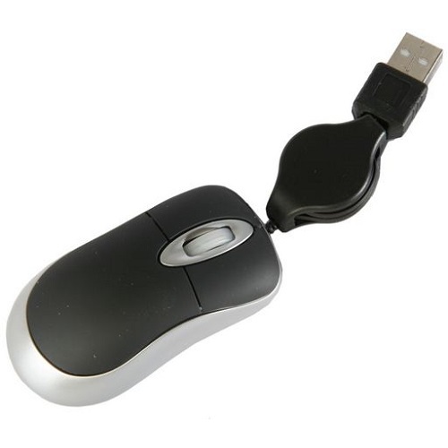 Portable Mini Mouse with Retractable USB Cord