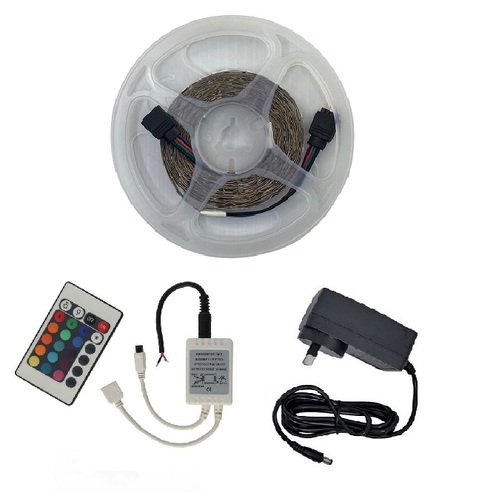 5m 2835 RGB LED Strip Light Kit with Infra-red Controller