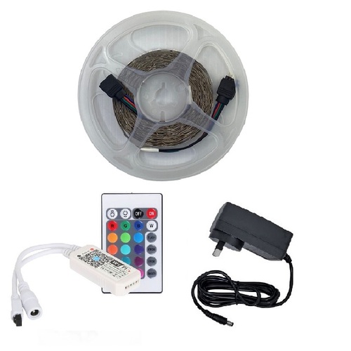 5m 2835 RGB LED Strip Light Kit with Wi-Fi & IR Controller