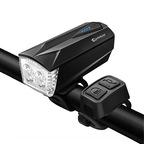 Rechargeable Dual T6 LED Bicycle Headlight with Horn