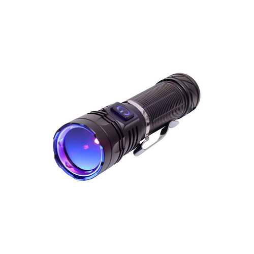 10W Ultra Violet Aluminium USB Rechargeable Torch