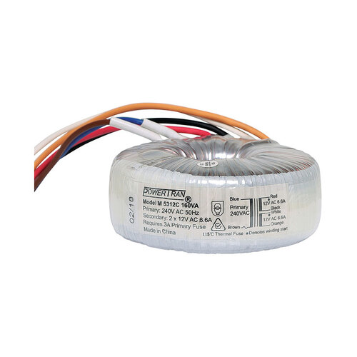 12 + 12 160VA Toroidal Transformer