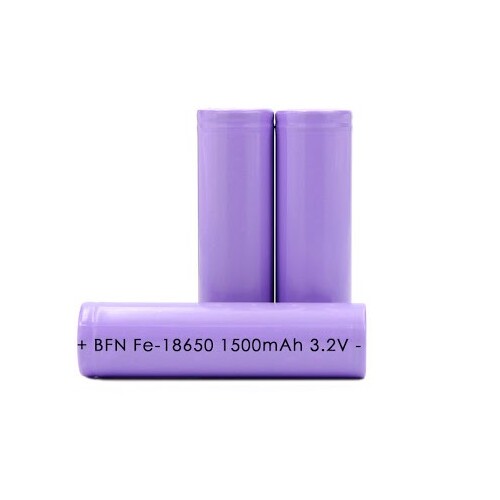 18650 3.2V 1500mAh LiFePo4 Rechargeable Battery