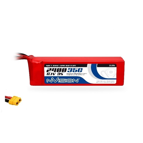 11.1V 2400mAh 3S 35C LiPo Battery Pack with XT60 Connector