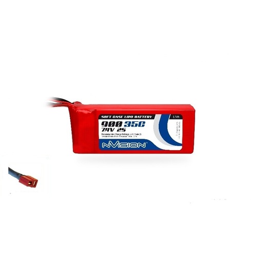 7.4V 900mAh 35C LiPo 2S Battery Pack with Deans Connector