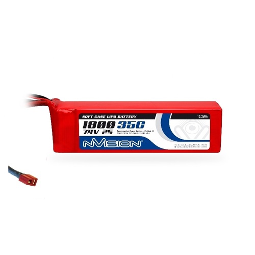7.4V 1800mAh 35C LiPo 2S Battery Pack with Deans Connector