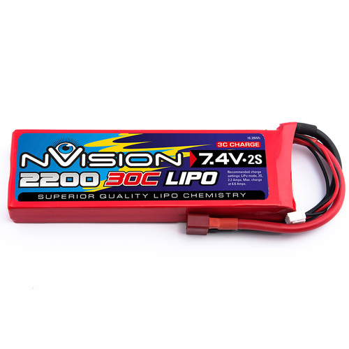 7.4V 2200mAh 30C LiPo 2S Battery Pack with Deans Connector