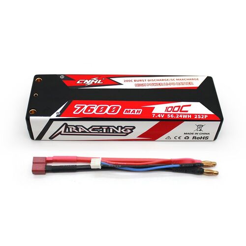 7.4V 7600mAh 2S 100C LiPo Battery Hard Case with Deans Connector