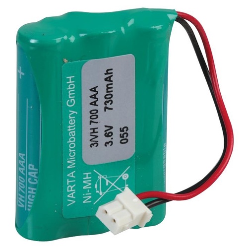 3.6V 730mAh Ni-MH Rechargeable Battery Pack with 2 Pin Connector