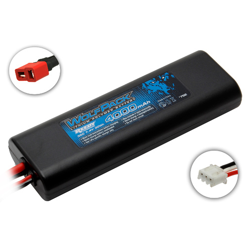 7.4V 4000mAh LiPo Battery Pack with Deans Connector - Wolfpack