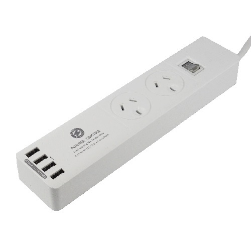 2 Outlet USB Power Board with 4 USB Charging Ports