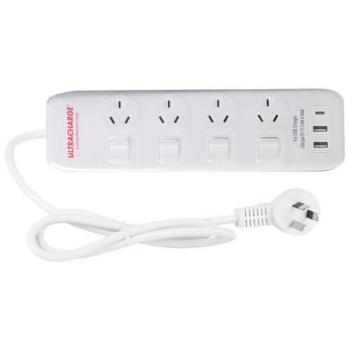 4 Outlet USB Power Board with USB & USB-C Charging Ports