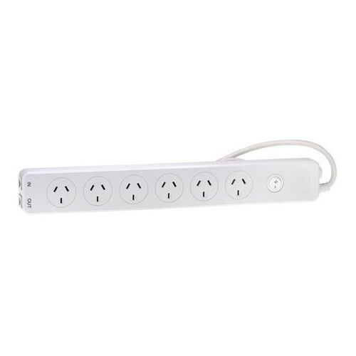 6 Outlet Mains Power Board w/ RJ12 Protection & 1.8m Cord