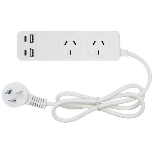 2 Way  Power Board with 2 x USB A & 2 x USB C Charging Ports