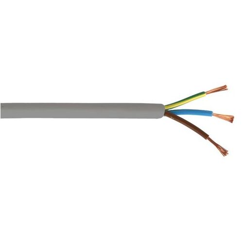 Grey 3 Core 7.5A Mains Power Cable - 100m