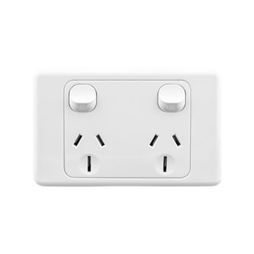 10 Pack 15A Horizontal Double Power Point GPO with Switch