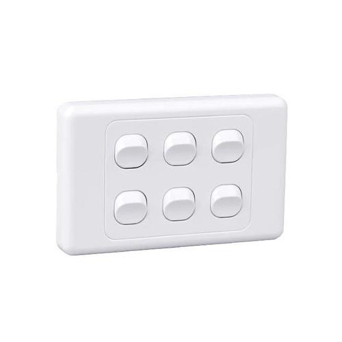 Six 6 Gang Wall Plate Light Switch