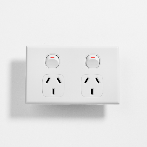 10 x Slim White GPO Double Power Point Socket