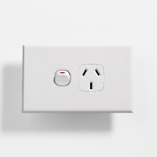 Slim White GPO Single Power Point Socket