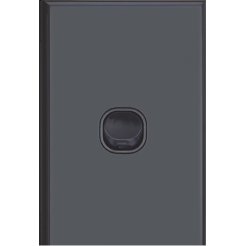 Slim Vertical 1 Gang Wall Plate Light Switch - Matte Black
