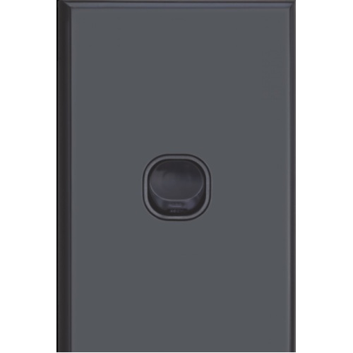 Slim Vertical 1 Gang Wall Plate Light Switch - Gloss Black 