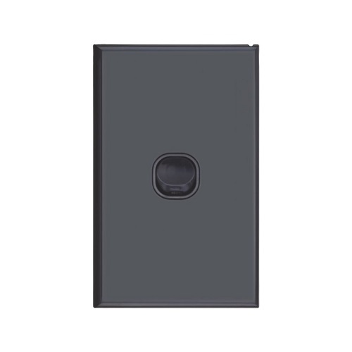 10 x Single Gang Black Wall Plate with Switch