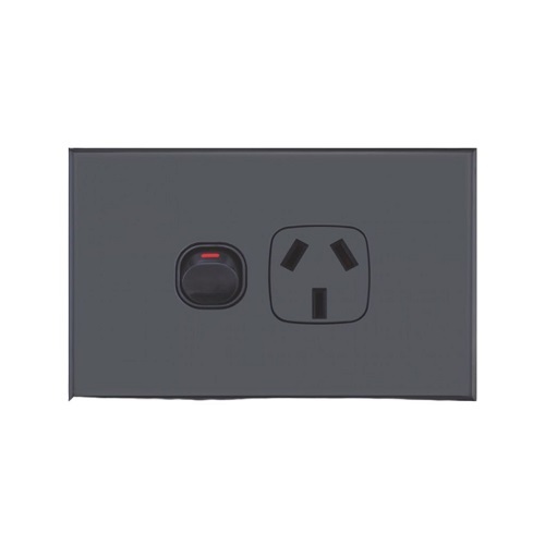 Matte Black GPO Single Power Point Socket