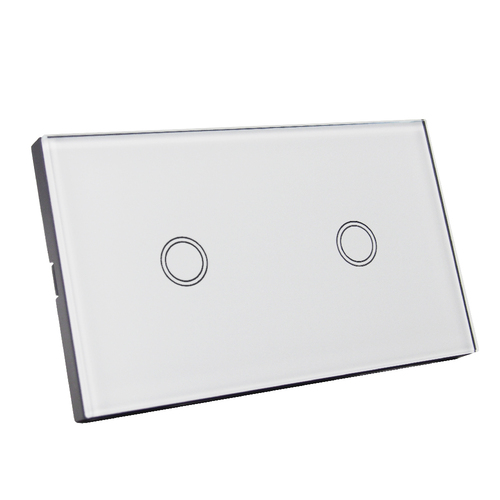 Replacement Glass Panel for White Double Gang Switch