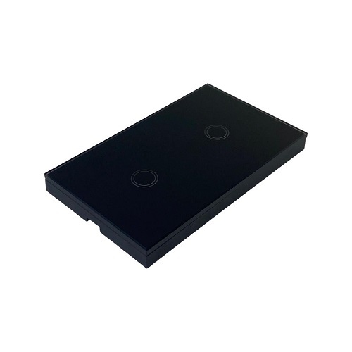 Replacement Glass Panel for Black Double Gang Switch