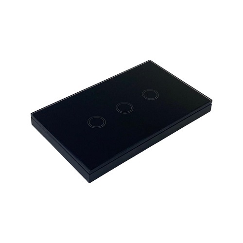 Replacement Glass Panel for Black Triple Gang Switch